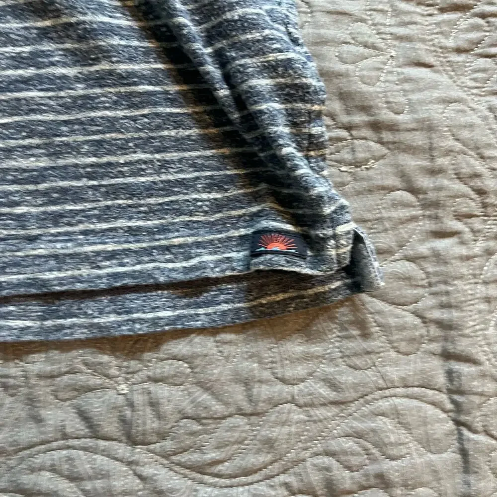 Faherty blue striped cotton polo long sleeve men’s large - Picture 5 of 8